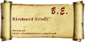 Bindseid Ernő névjegykártya